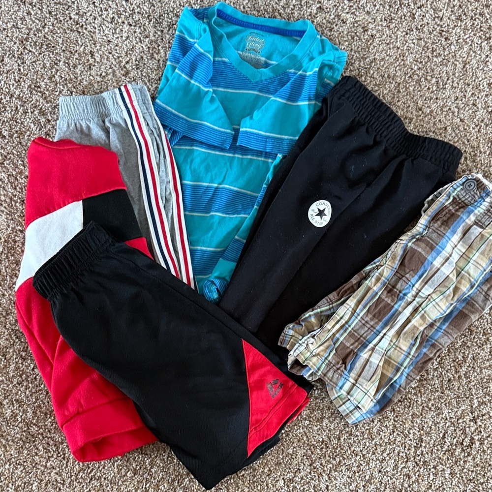 adidas Kids' Red and Black Joggers